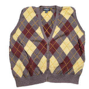 J. Peterman Company 100% Cotton Plaid Sweater Vest